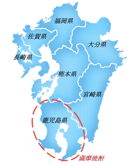 九州地図
鹿児島県場所