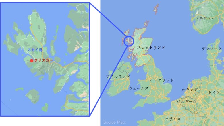 スカイ島地図
タリスカー蒸留所場所