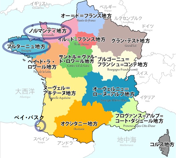 フランス地図
シードル産地