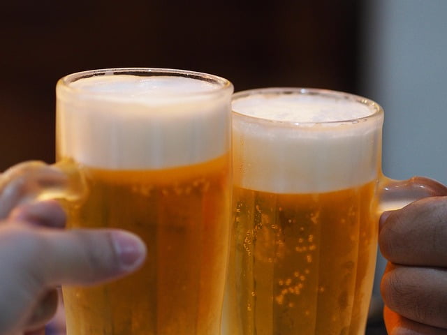 ビールで乾杯
