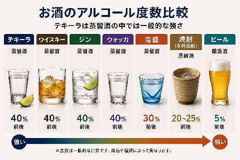 テキーラの度数比較
