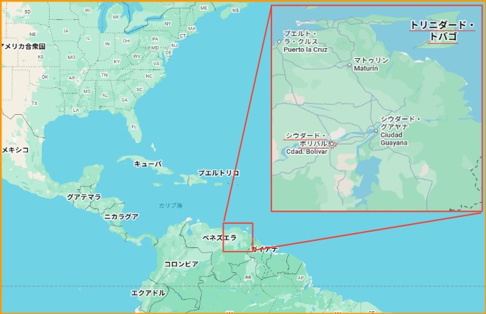 ベネズエラ、トリニダード地図